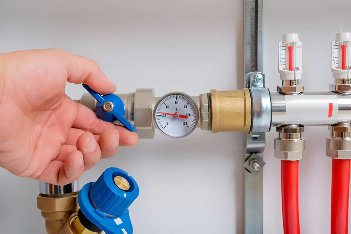 HVAC specialist performing heating system maintenance in an Orlando home
